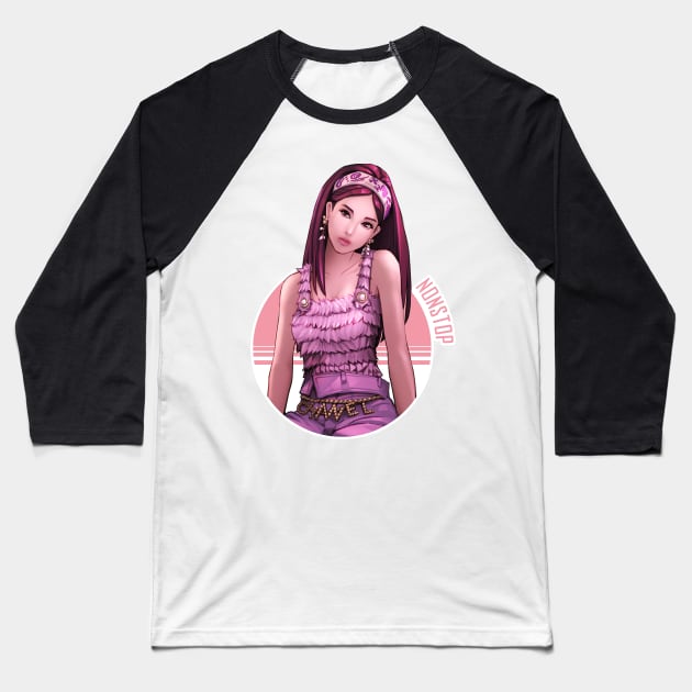 Pink Dress Baseball T-Shirt by Renzengeki